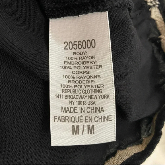 Chelsea and Theodore women black embroidered 3/4 bell sleeves whimsigoth blouse - Picture 11 of 13